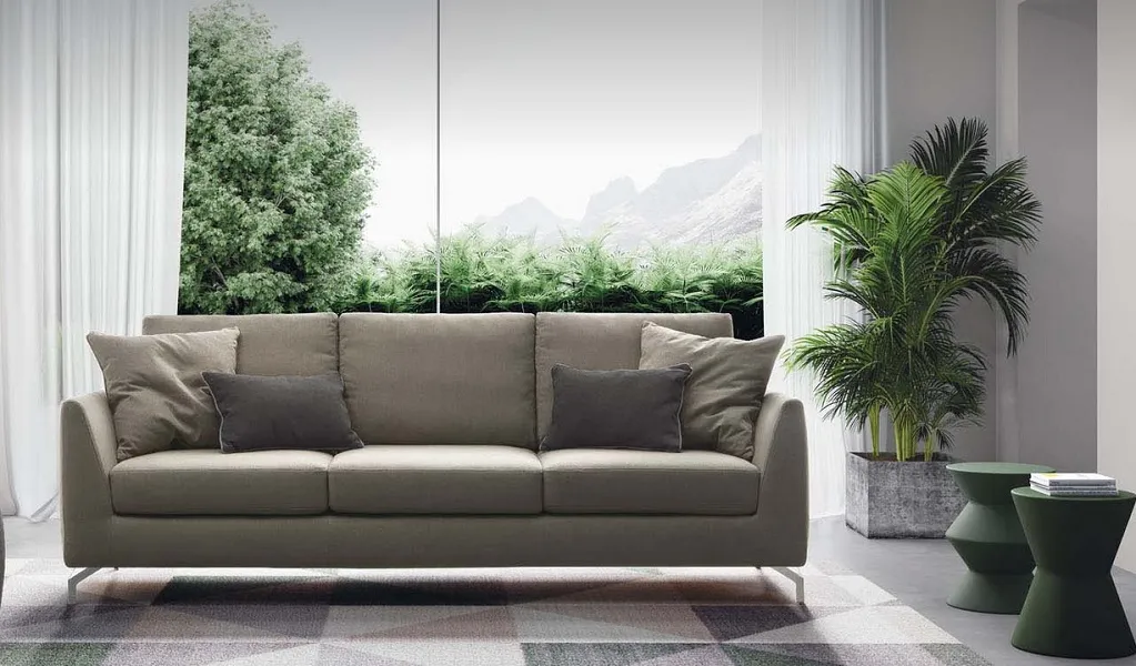 Canapé idéal petits espaces avec sa profondeur totale de 79cm (disponible dans d'autres configurations, autres tissus et cuirs)