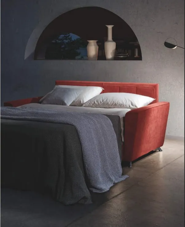 Canapé rapido confortable avec son vrai matelas en 120, 140 ou 160cm de largeur et ses ranges-oreillers intégrés