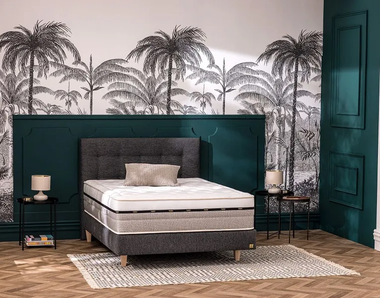 Matelas AURORE Ép.34cm, Accueil très enveloppant/Soutien mi-ferme, double suspension 2481 ressorts carénés acier et mousse mémoire de forme, 7 zones