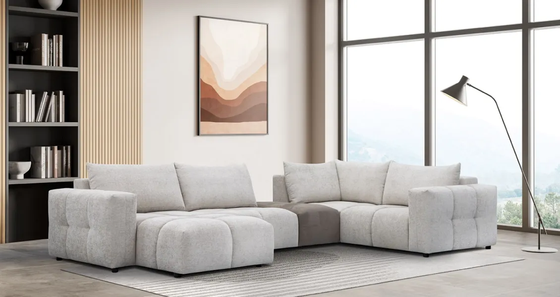 Canapé confort maximum avec ses grands coussins et sa grande profondeur d'assise (disponibles dans d'autres configurations, tissus, coloris)